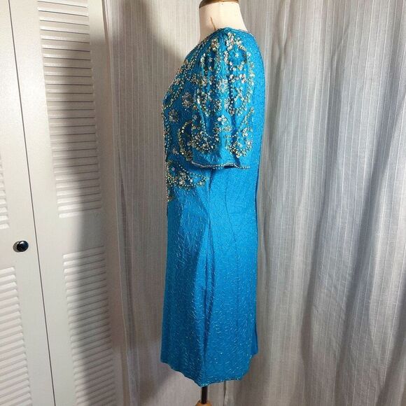 Laurence Kazar | Women’s | Dresses | Petite L |  Vintage Baby Blue Cocktail Dres - Picture 4 of 7